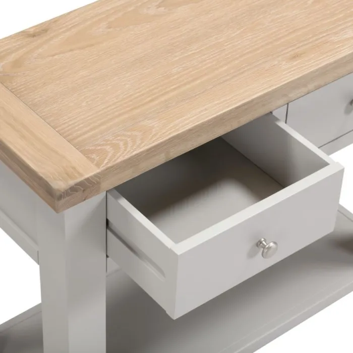 Windsor 2 Drawer Console Table - Pebble | Murphy Furniture