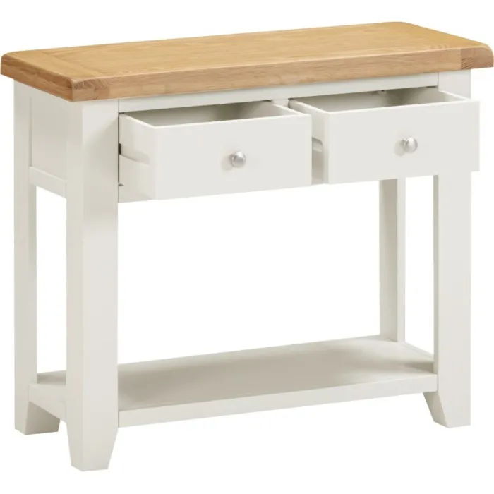 Windsor 2 Drawer Console Table - Ivory/O | Murphy Furniture