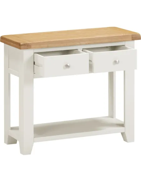 Windsor 2 Drawer Console Table - Ivory/O | Murphy Furniture