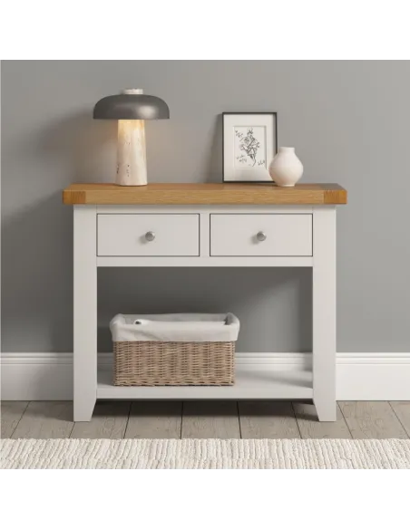 Windsor 2 Drawer Console Table - Ivory/O | Murphy Furniture