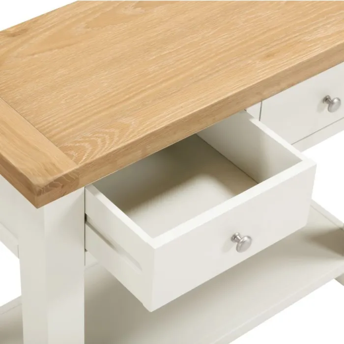Windsor 2 Drawer Console Table - Ivory/O | Murphy Furniture