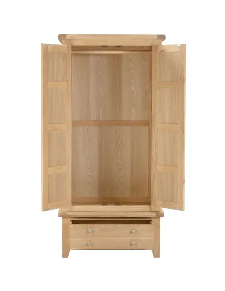 Windsor 2 Door 1 Drawer Wardrobe - Natur | Murphy Furniture