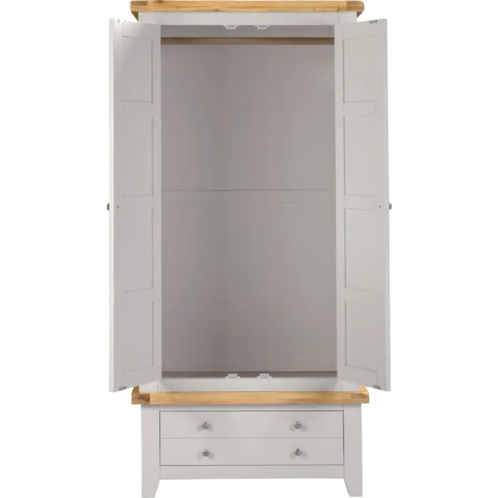 Windsor 2 Door 1 Drawer Wardrobe - Pebbl | Murphy Furniture