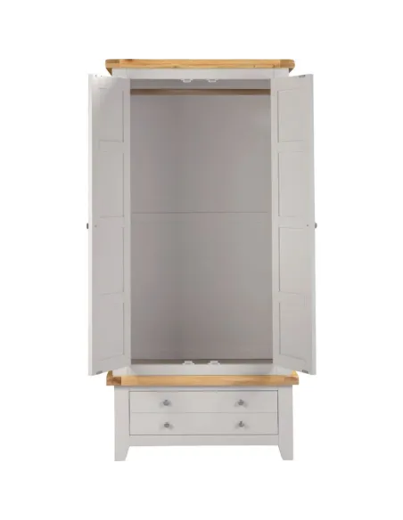 Windsor 2 Door 1 Drawer Wardrobe - Pebbl | Murphy Furniture