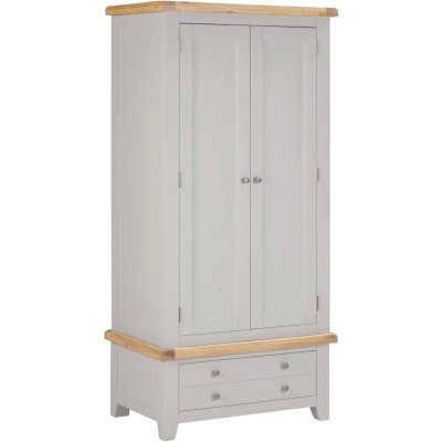 Windsor 2 Door 1 Drawer Wardrobe - Pebbl | Murphy Furniture