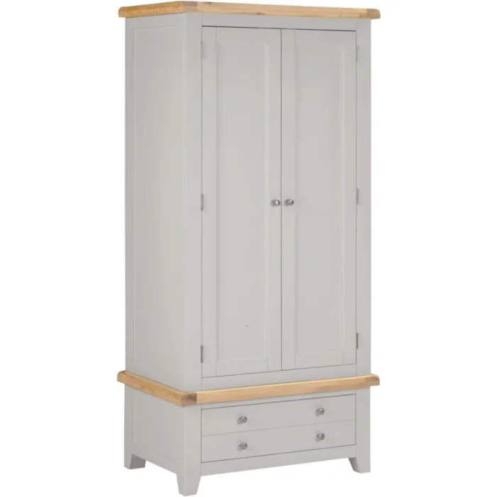 Windsor 2 Door 1 Drawer Wardrobe - Pebbl | Murphy Furniture