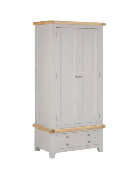 Windsor 2 Door 1 Drawer Wardrobe - Pebbl | Murphy Furniture