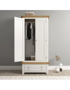 Windsor 2 Door 1 Drawer Wardrobe - Ivory | Murphy Furniture
