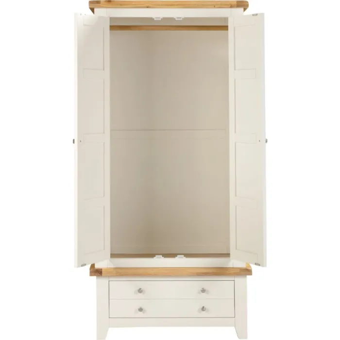 Windsor 2 Door 1 Drawer Wardrobe - Ivory | Murphy Furniture