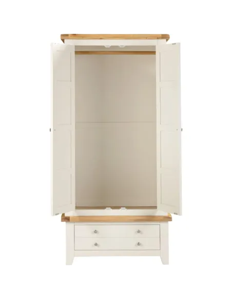 Windsor 2 Door 1 Drawer Wardrobe - Ivory | Murphy Furniture