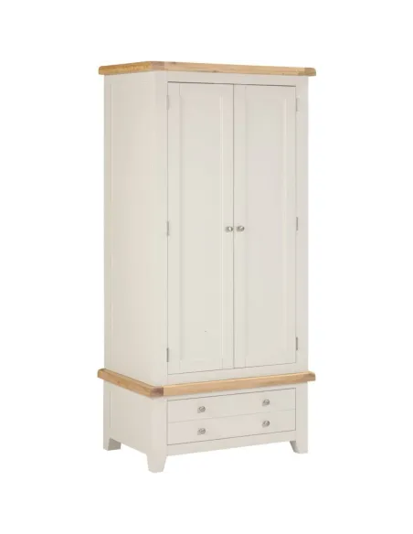 Windsor 2 Door 1 Drawer Wardrobe - Ivory | Murphy Furniture