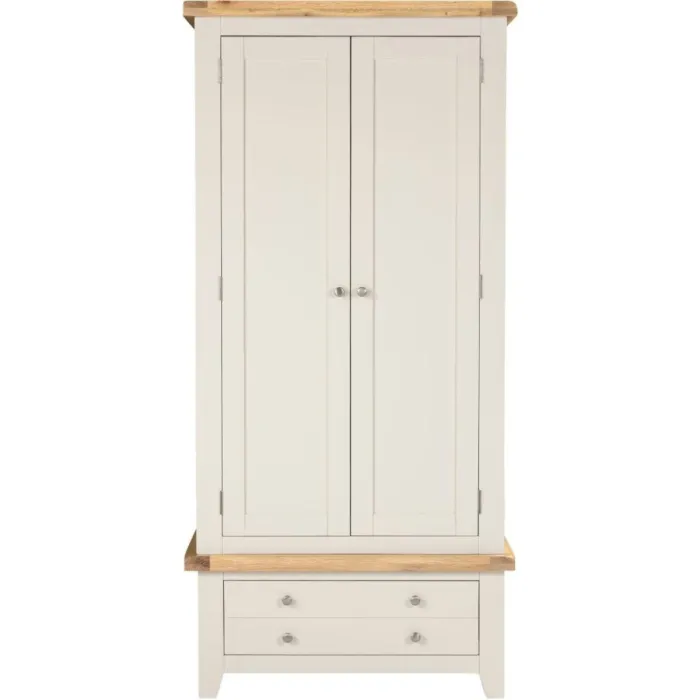 Windsor 2 Door 1 Drawer Wardrobe - Ivory | Murphy Furniture