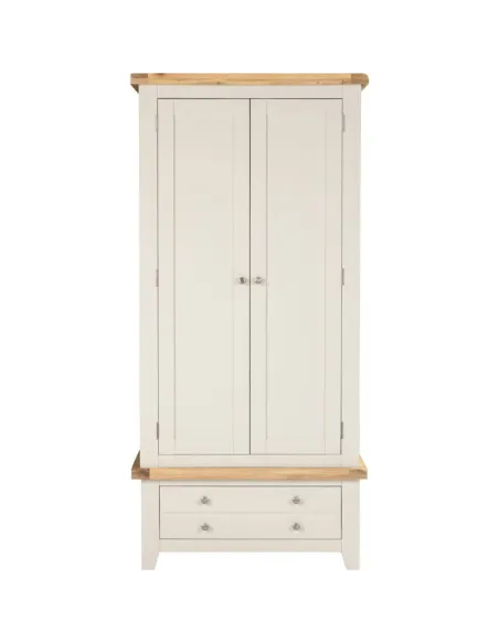Windsor 2 Door 1 Drawer Wardrobe - Ivory | Murphy Furniture