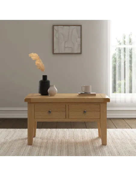 Windsor 2 Drawer Coffee Table - Natural | Murphy Furniture