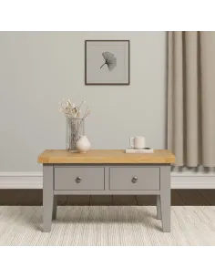 Windsor 2 Drawer Coffee Table - Pebble G | Murphy Furniture
