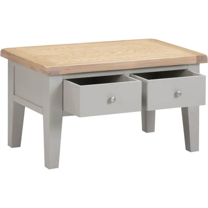 Windsor 2 Drawer Coffee Table - Pebble G | Murphy Furniture