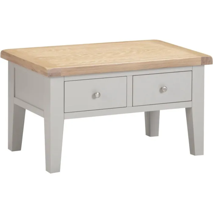Windsor 2 Drawer Coffee Table - Pebble G | Murphy Furniture