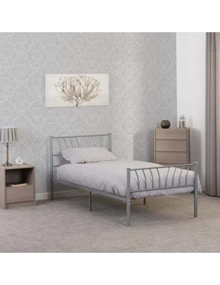 Harlow 3FT Bedframe - Silver | Murphy Furniture