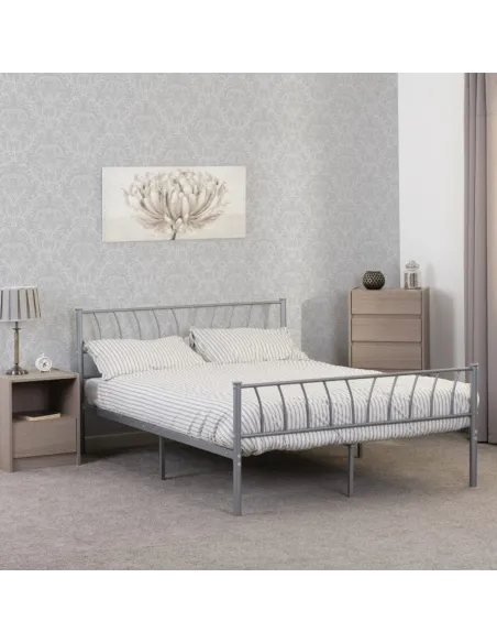 Harlow 4FT6 Bedframe - Silver | Murphy Furniture