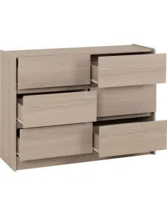 Paris 6 Drawer Chest - Smoked Ash Effect | Murphy Furniture 2