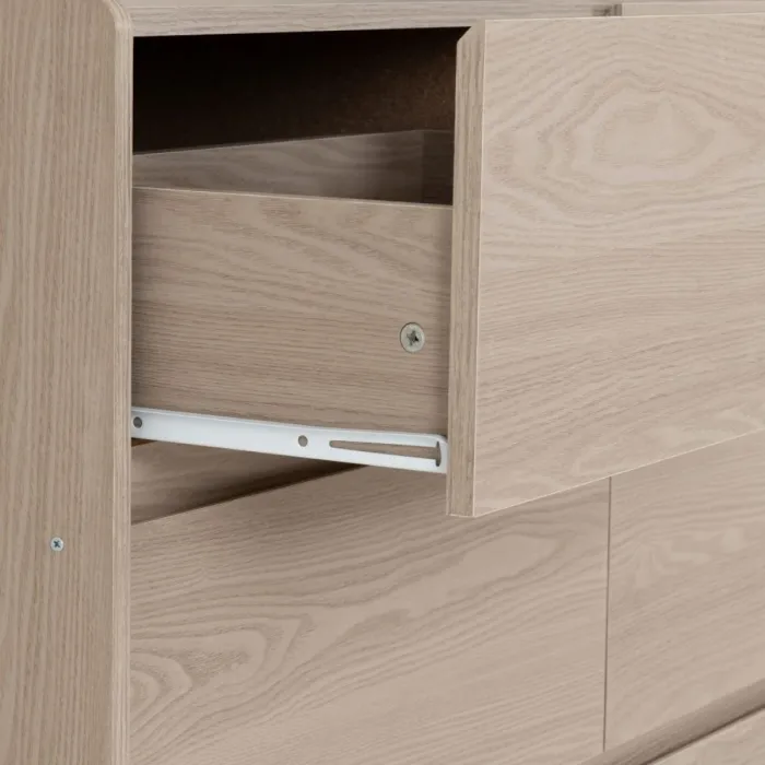 Paris 6 Drawer Chest - Smoked Ash Effect | Murphy Furniture