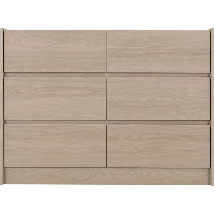 Paris 6 Drawer Chest - Smoked Ash Effect | Murphy Furniture