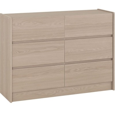 Paris 6 Drawer Chest - Smoked Ash Effect | Murphy Furniture