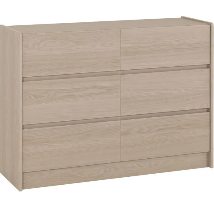 Paris 6 Drawer Chest - Smoked Ash Effect | Murphy Furniture