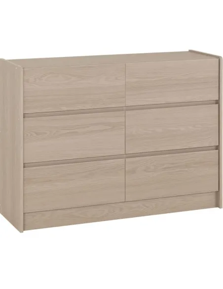 Paris 6 Drawer Chest - Smoked Ash Effect | Murphy Furniture