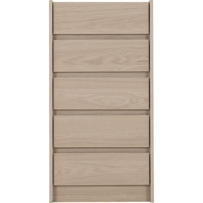 Paris 5 Drawer Chest - Smoked Ash Effect | Murphy Furniture