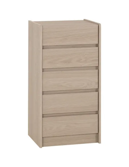 Paris 5 Drawer Chest - Smoked Ash Effect | Murphy Furniture