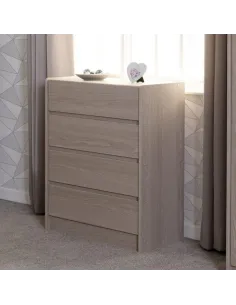 Paris 4 Drawer Chest - Smoked Ash Effect | Murphy Furniture