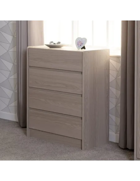 Paris 4 Drawer Chest - Smoked Ash Effect | Murphy Furniture