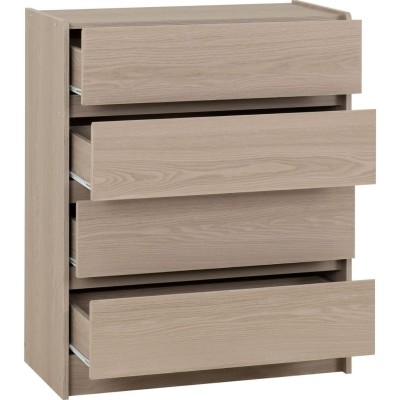 Paris 4 Drawer Chest - Smoked Ash Effect | Murphy Furniture