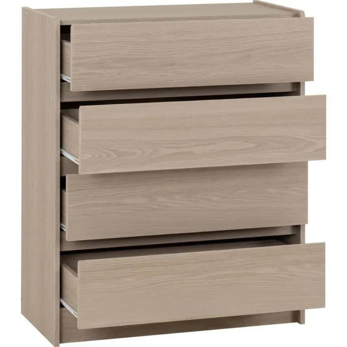 Paris 4 Drawer Chest - Smoked Ash Effect | Murphy Furniture
