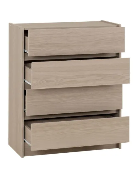 Paris 4 Drawer Chest - Smoked Ash Effect | Murphy Furniture