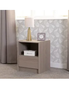 Paris 1 Drawer Bedside Locker - Smoked A | Murphy Furniture