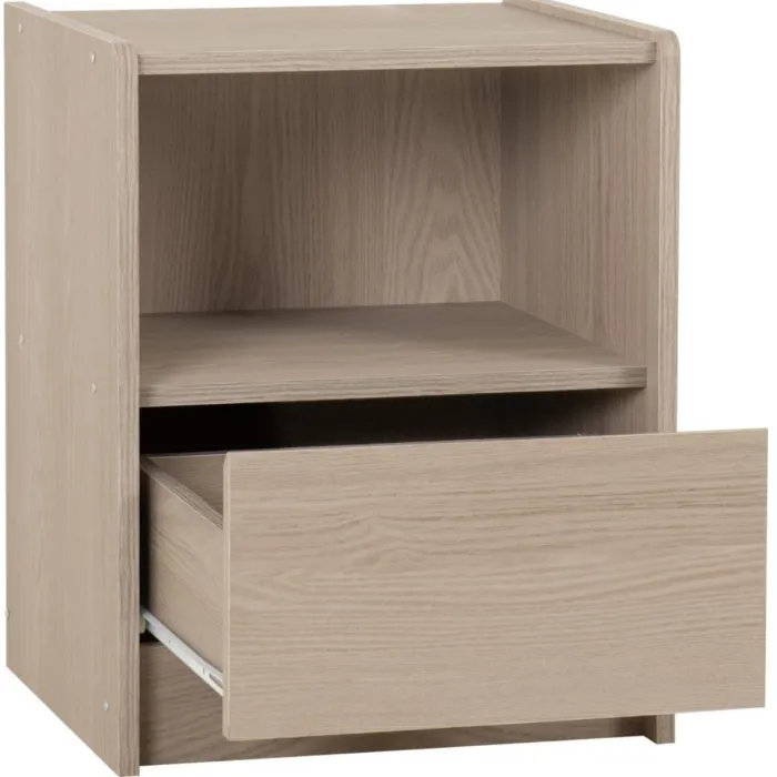 Paris 1 Drawer Bedside Locker - Smoked A | Murphy Furniture