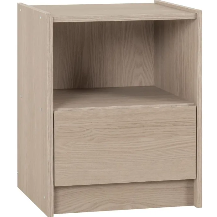 Paris 1 Drawer Bedside Locker - Smoked A | Murphy Furniture