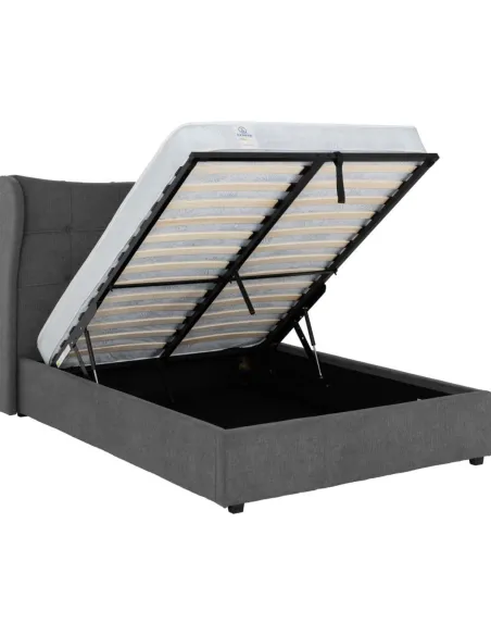 Verona 4FT6 Ottoman Bed - Grey Fabric | Murphy Furniture