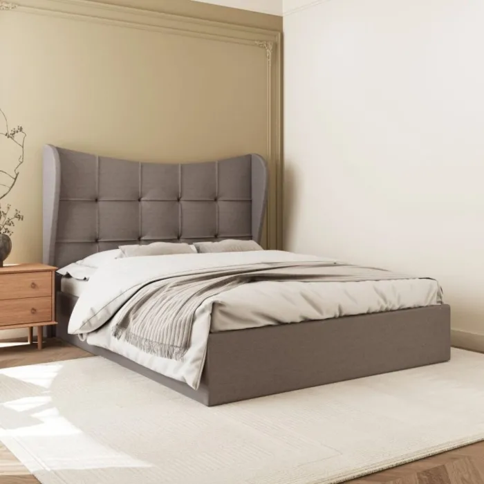 Verona 4FT6 Ottoman Bed - Brown Fabric | Murphy Furniture