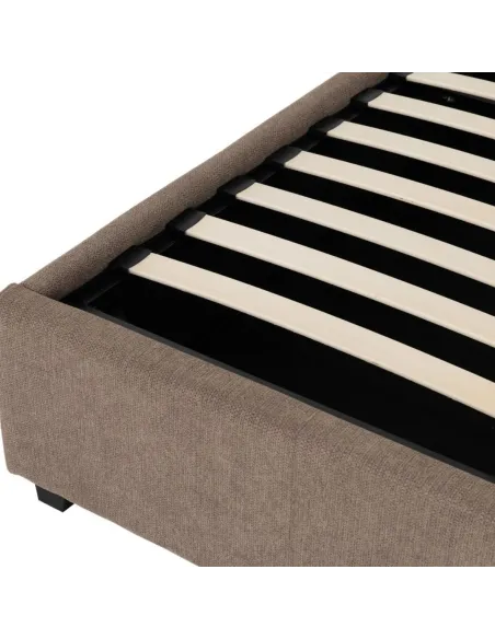 Verona 4FT6 Ottoman Bed - Brown Fabric | Murphy Furniture