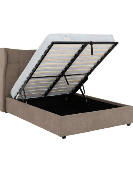Verona 4FT6 Ottoman Bed - Brown Fabric | Murphy Furniture
