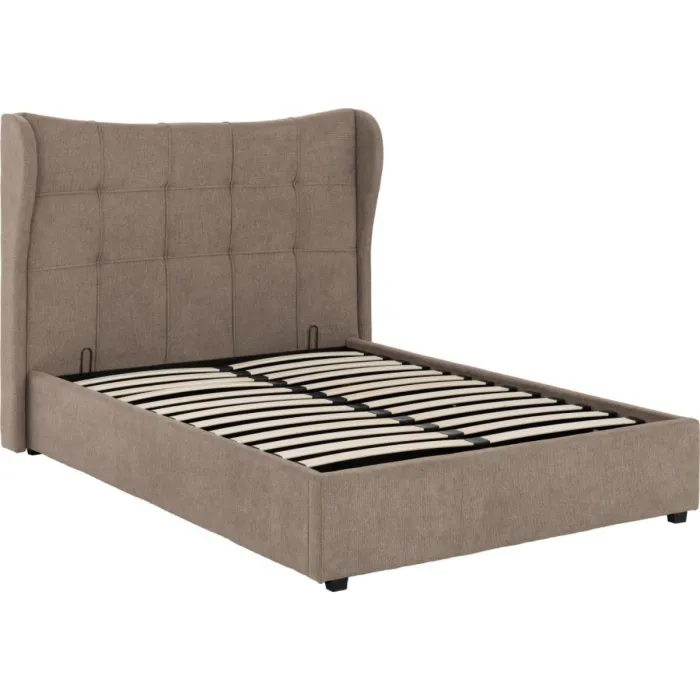 Verona 4FT6 Ottoman Bed - Brown Fabric | Murphy Furniture