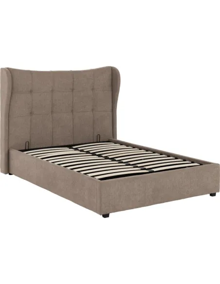 Verona 4FT6 Ottoman Bed - Brown Fabric | Murphy Furniture