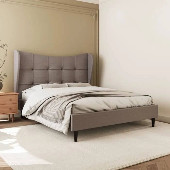 Verona 4FT6 Bed - Brown Fabric | Murphy Furniture