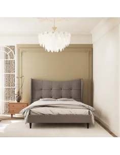 Verona 5FT Bed - Brown Fabric | Murphy Furniture
