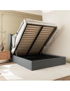 Verona 5FT Ottoman Bed - Grey Fabric | Murphy Furniture 2