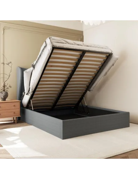 Verona 5FT Ottoman Bed - Grey Fabric | Murphy Furniture
