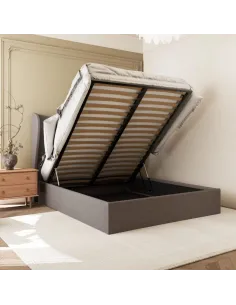 Verona 5FT Ottoman Bed - Brown Fabric | Murphy Furniture 2